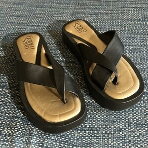 Franco Sarto Women's Janey Collection Black Sandals,Size 5.5